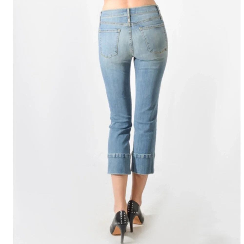 Calvin Rucker Vintage Cropped See The Love Mid Rise Jeans 5 Pocket 28 Light Wash - Picture 5 of 15
